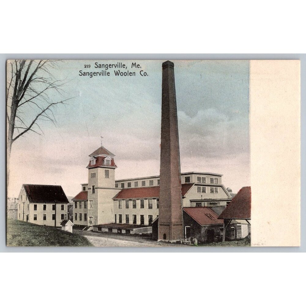 Postcard  Posted 1907 Maine Divided Sangerville Woolen Co #736